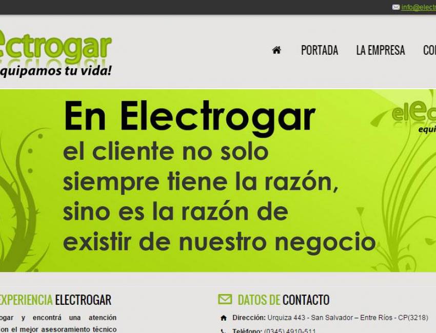 Nuevo sitio web diseñado por nosotros - Electrogar - Venta de electrodomésticos en San Salvador