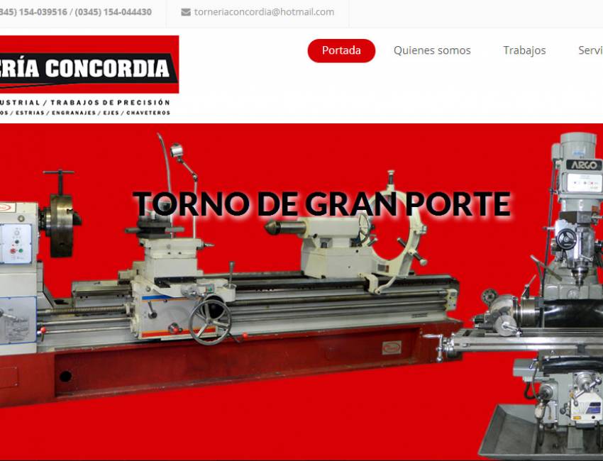 Nuevo sitio web diseñado por nosotros: Tornería Concordia